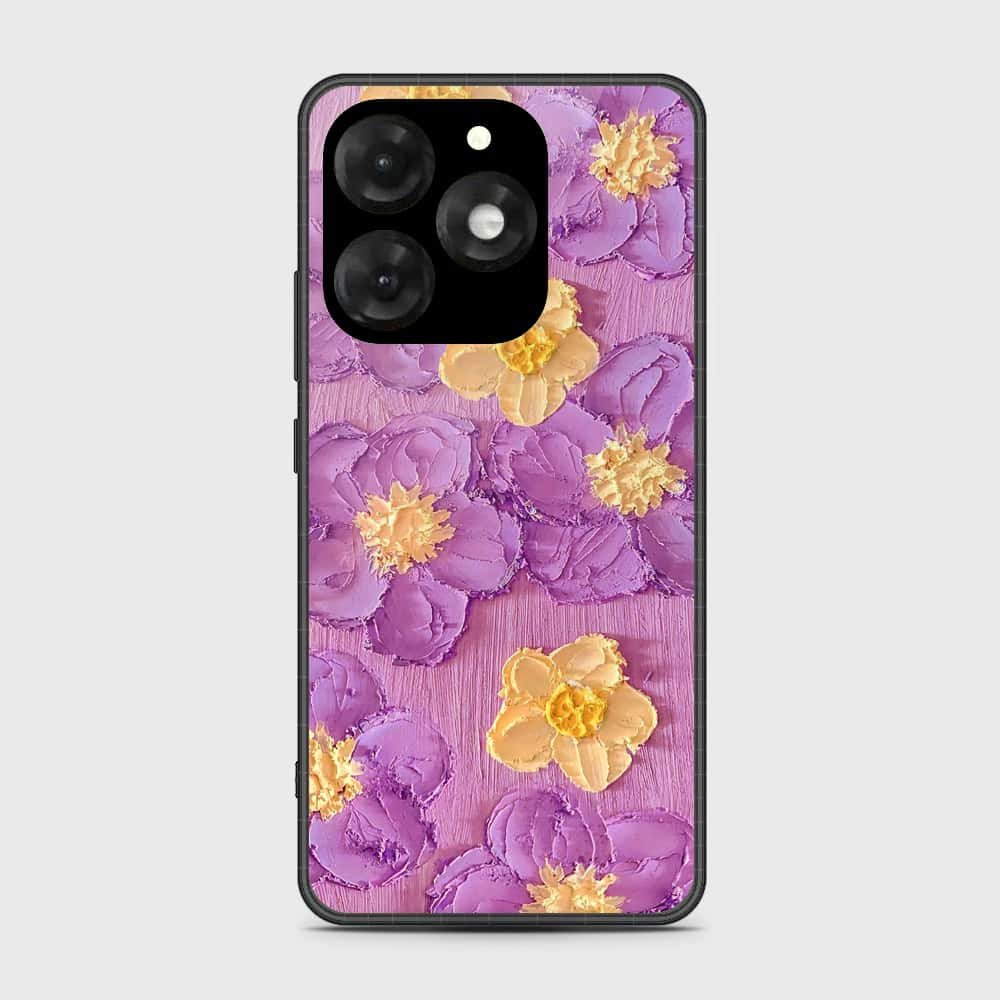 itel A70 Cover - Floral Series - Design 8 - Purple & Yellow - HQ Premium Shine Durable Shatterproof Case