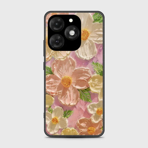 itel A70 Cover - Floral Series - Design 11 - White & Green - HQ Premium Shine Durable Shatterproof Case