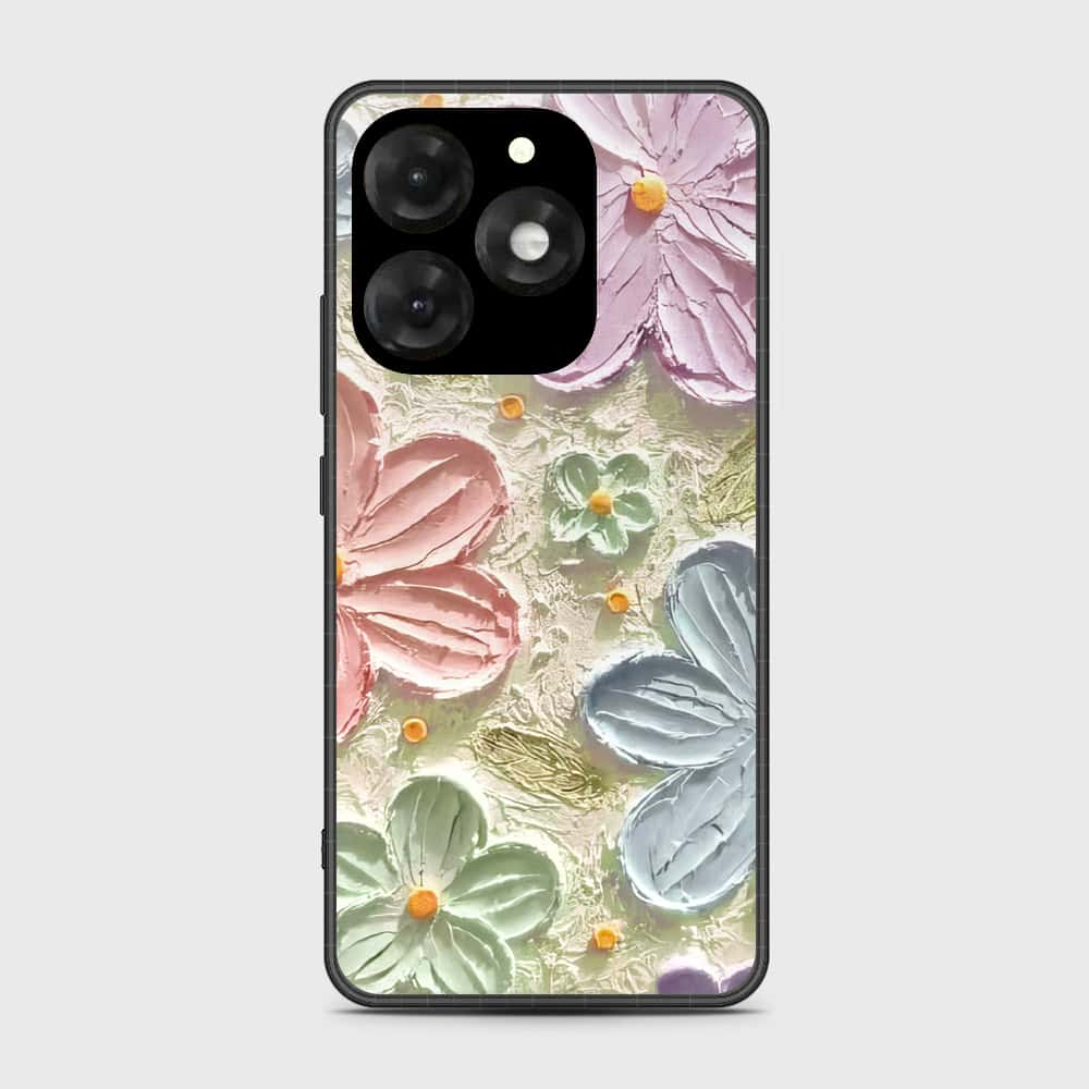 itel A70 Cover - Floral Series - Design 15 - Blue & Green - HQ Premium Shine Durable Shatterproof Case