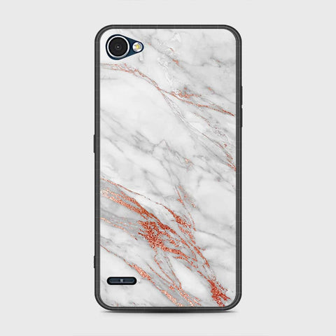 LG Q6 Cover - White Marble Series - HQ Premium Shine Durable Shatterproof Case