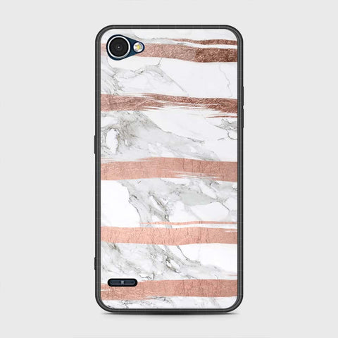 LG Q6 Cover - White Marble Series - HQ Premium Shine Durable Shatterproof Case