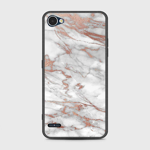 LG Q6 Cover - White Marble Series 2 - HQ Premium Shine Durable Shatterproof Case