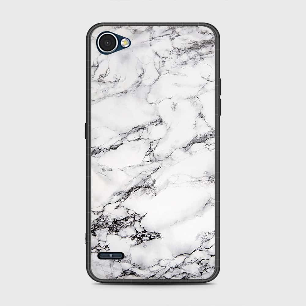 LG Q6 Cover - White Marble Series - HQ Premium Shine Durable Shatterproof Case