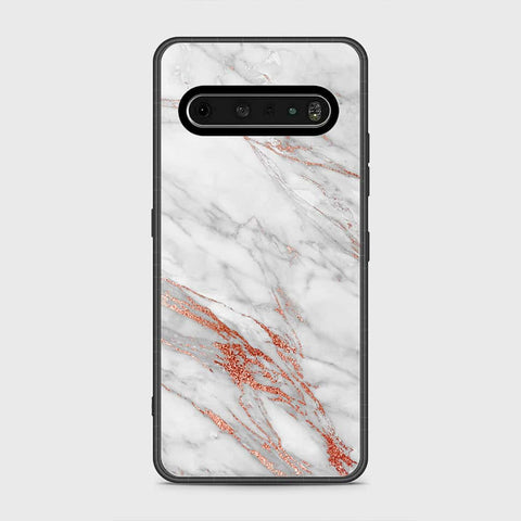 LG V60 ThinQ 5G Cover- White Marble Series - HQ Premium Shine Durable Shatterproof Case