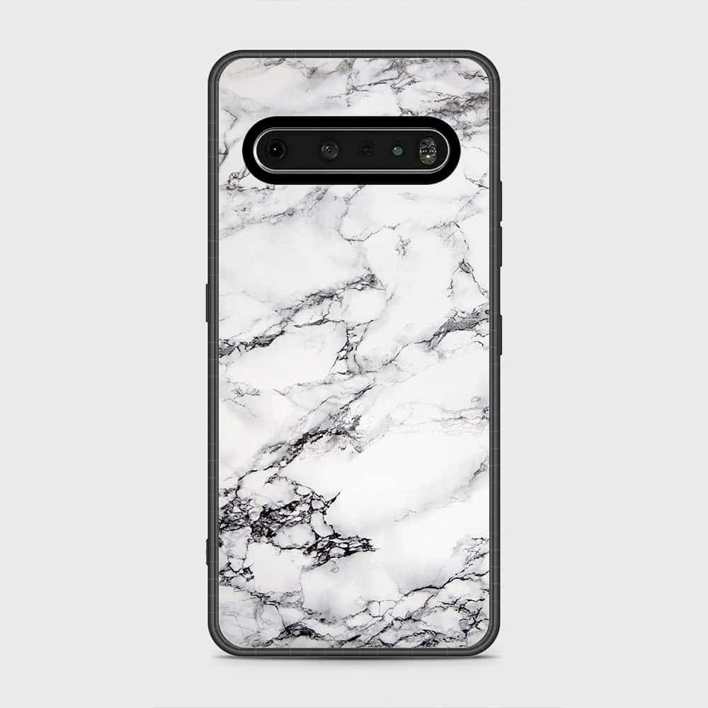 LG V60 ThinQ 5G Cover- White Marble Series - HQ Premium Shine Durable Shatterproof Case