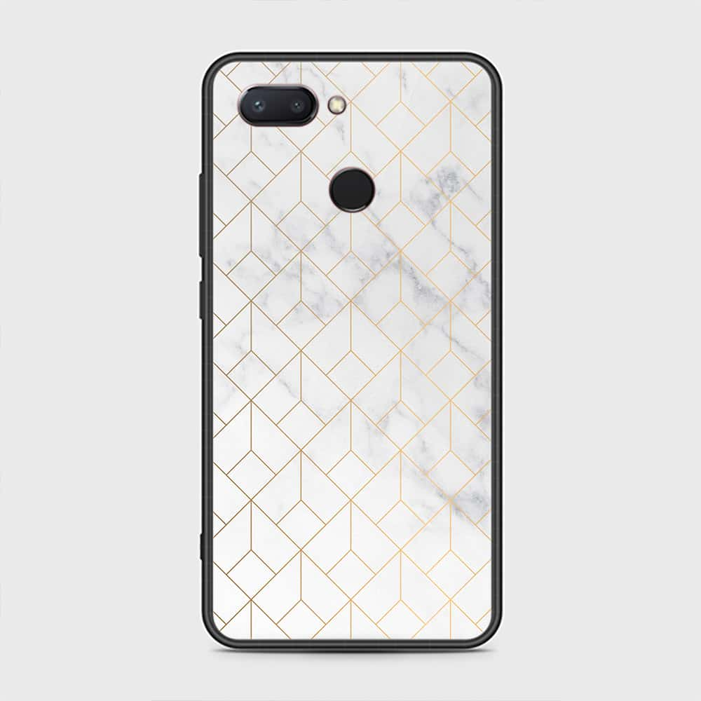 Xiaomi Mi 8 Lite Cover - White Marble Series 2 - HQ Premium Shine Durable Shatterproof Case