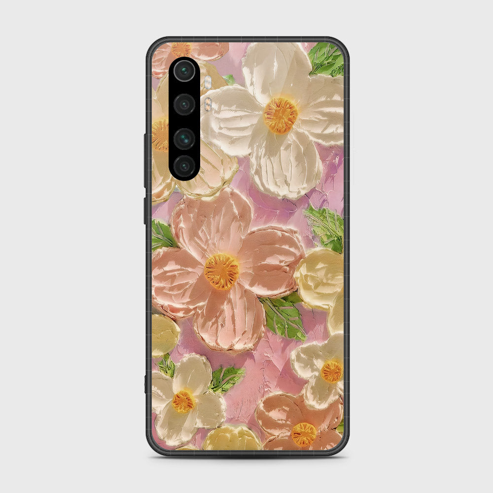 Xiaomi Mi Note 10 Lite Cover - Floral Series - Design 11 - White & Green - HQ Premium Shine Durable Shatterproof Case