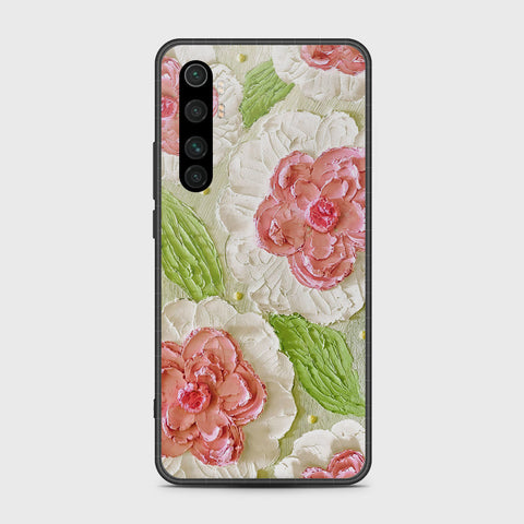 Xiaomi Mi Note 10 Lite Cover - Floral Series - Design 13 - Offwhite & Green - HQ Premium Shine Durable Shatterproof Case