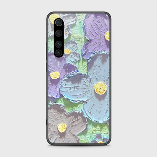 Xiaomi Mi Note 10 Lite Cover - Floral Series - Design 1 - Purple & Aqua - HQ Premium Shine Durable Shatterproof Case