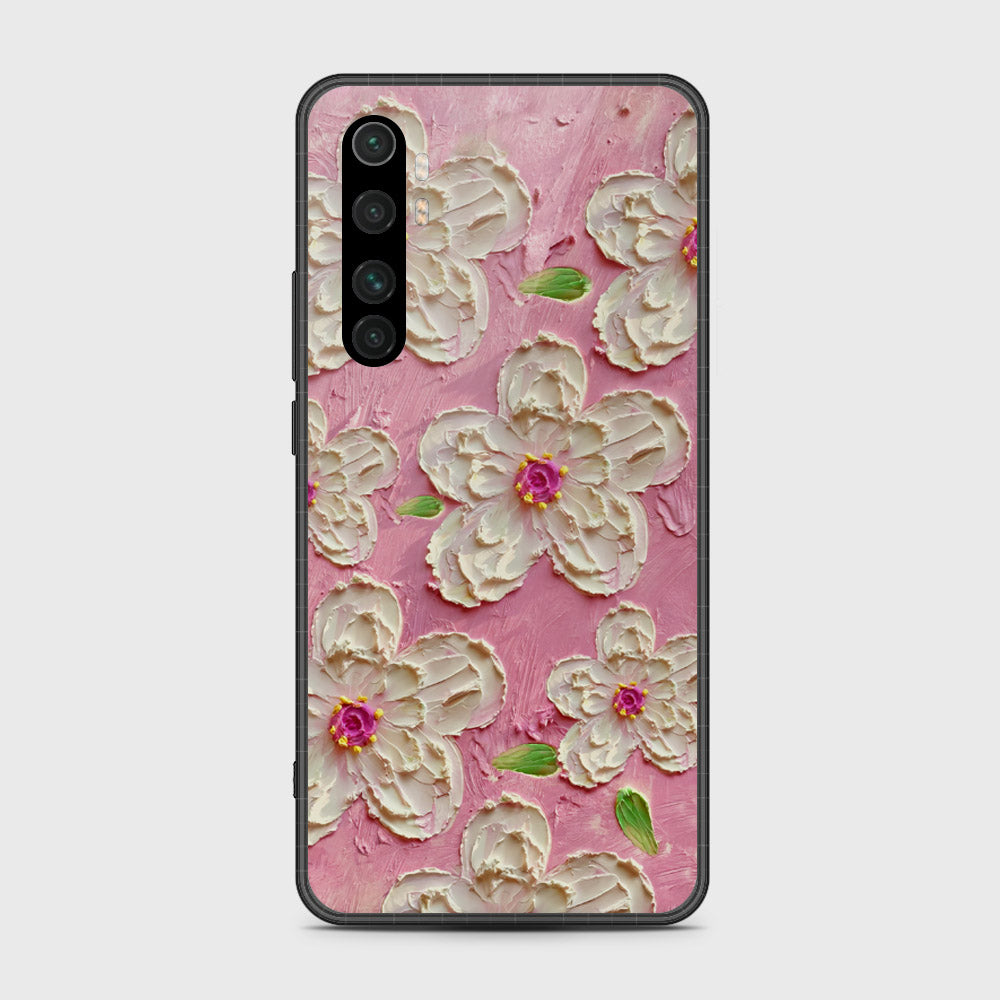 Xiaomi Mi Note 10 Lite Cover - Floral Series - Design 5 - Pink & White - HQ Premium Shine Durable Shatterproof Case