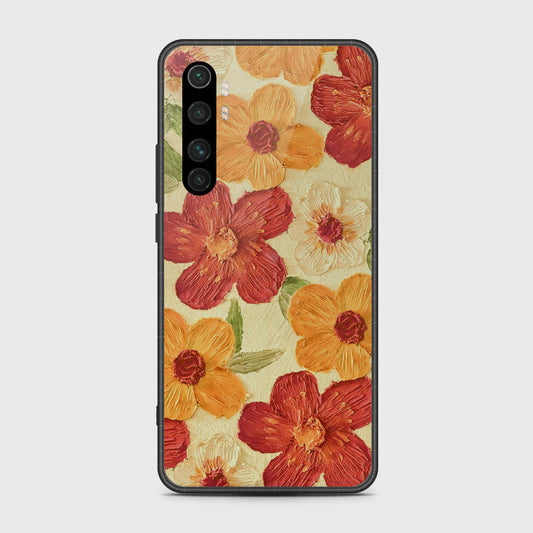 Xiaomi Mi Note 10 Lite Cover - Floral Series - Design 6 - Red & Orange - HQ Premium Shine Durable Shatterproof Case