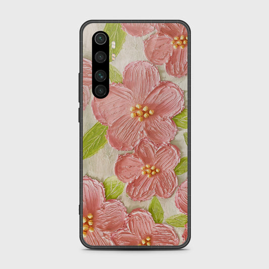 Xiaomi Mi Note 10 Lite Cover - Floral Series - Design 9 - Pink & Green - HQ Premium Shine Durable Shatterproof Case