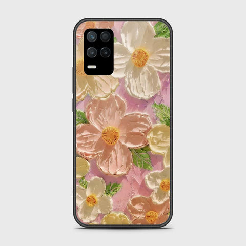 Realme Narzo 30 5G Cover - Floral Series - Design 11 - White & Green - HQ Premium Shine Durable Shatterproof Case