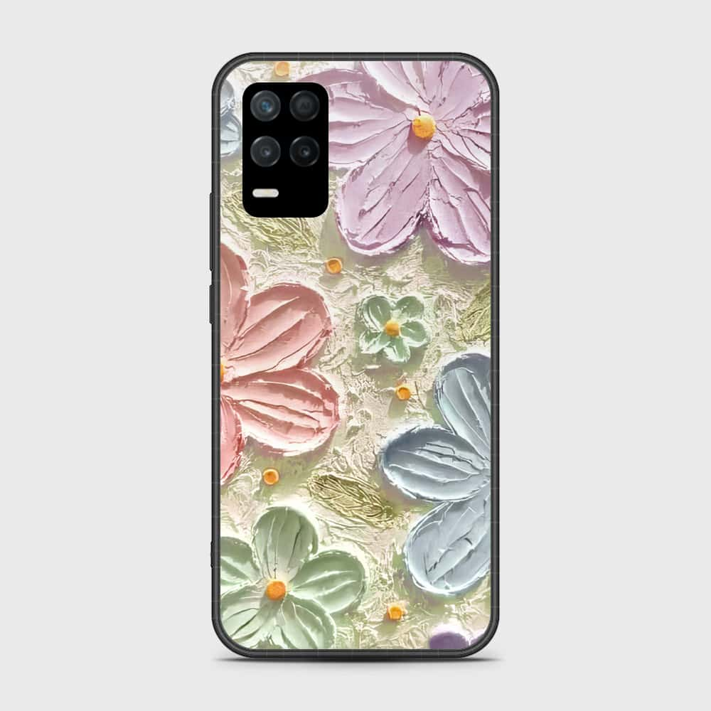 Realme V13 5G Cover - Floral Series - Design 15 - Blue & Green - HQ Premium Shine Durable Shatterproof Case