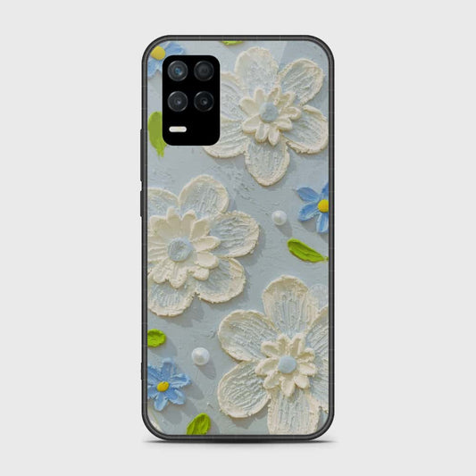 Realme V13 5G Cover - Floral Series - Design 3 - Sky Blue - HQ Premium Shine Durable Shatterproof Case