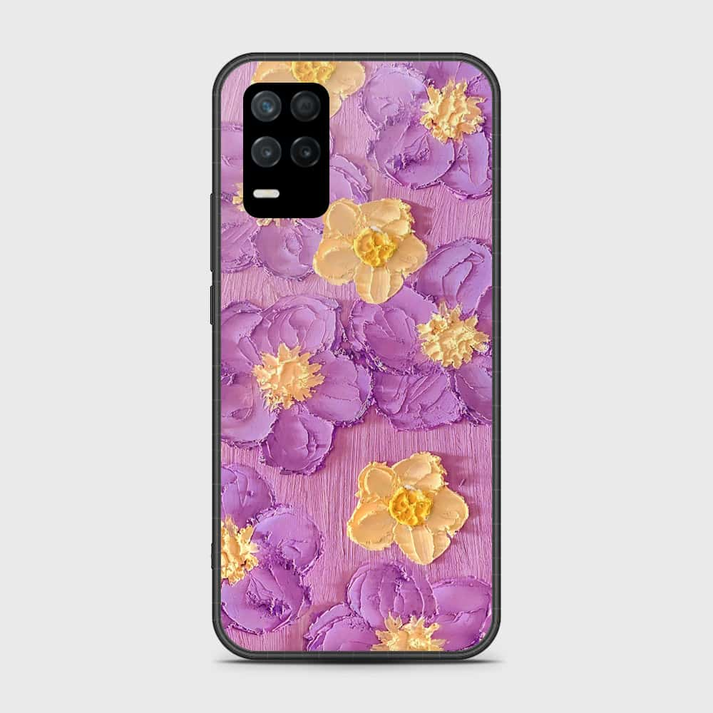 Realme Narzo 30 5G Cover - Floral Series - Design 8 - Purple & Yellow - HQ Premium Shine Durable Shatterproof Case