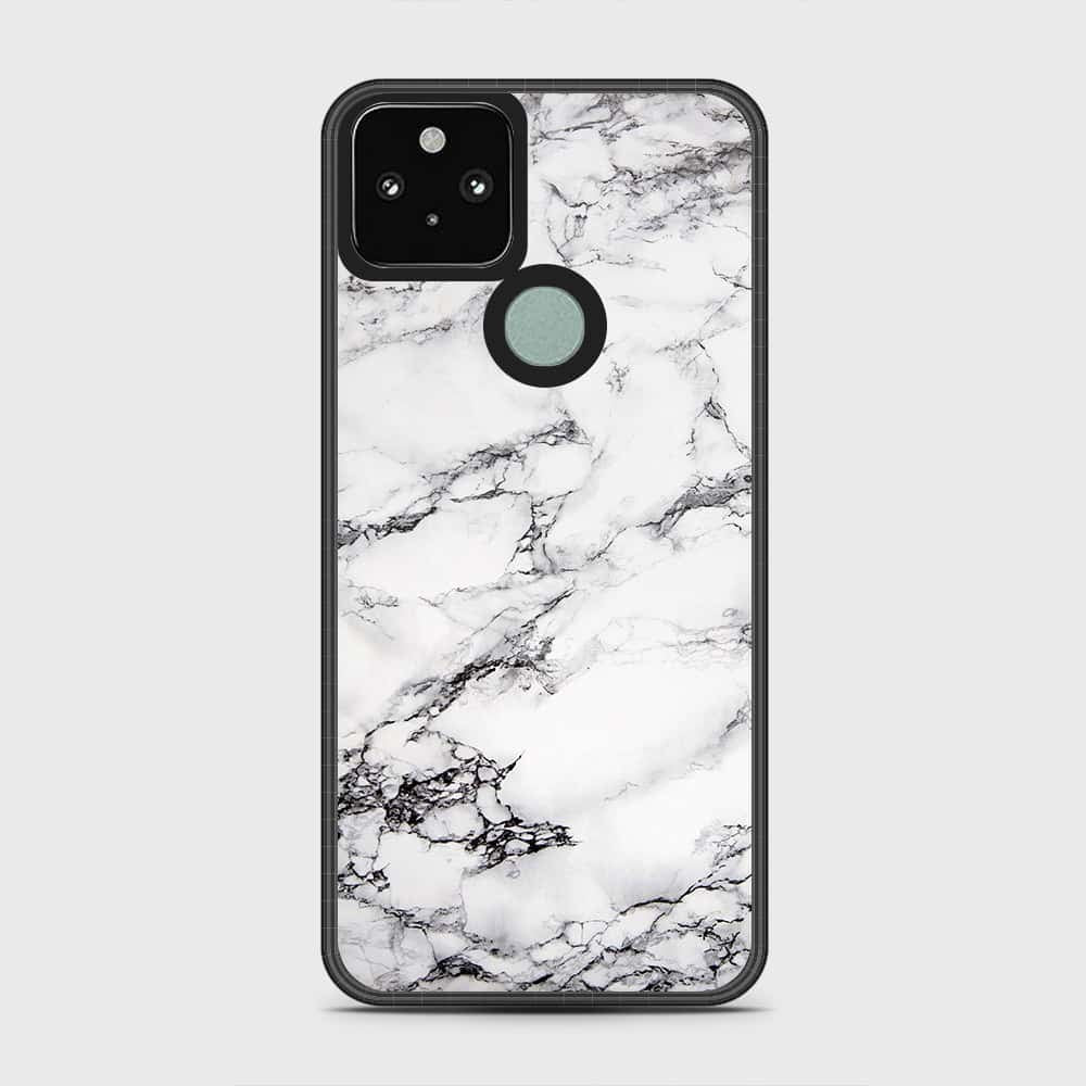 Google Pixel 5 Cover - White Marble Series - HQ Premium Shine Durable Shatterproof Case