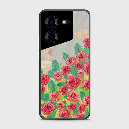 Tecno Pova 5 Cover - Floral Series - Design 10 - Red & Green - HQ Premium Shine Durable Shatterproof Case