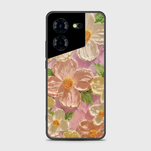 Tecno Pova 5 Cover - Floral Series - Design 11 - White & Green - HQ Premium Shine Durable Shatterproof Case