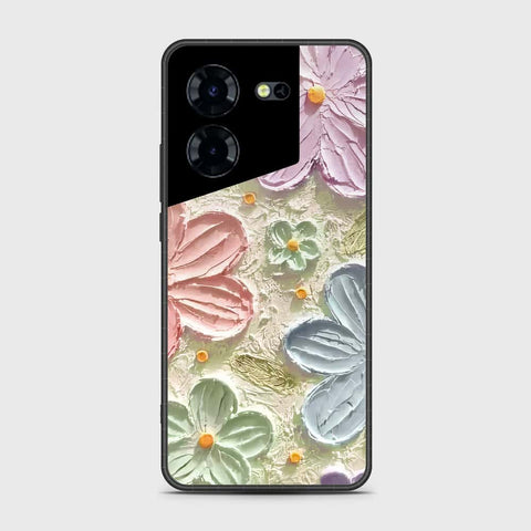 Tecno Pova 5 Cover - Floral Series - Design 15 - Blue & Green - HQ Premium Shine Durable Shatterproof Case