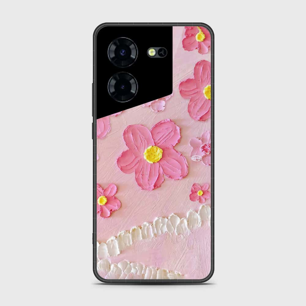 Tecno Pova 5 Cover - Floral Series - Design 2 - Pink - HQ Premium Shine Durable Shatterproof Case