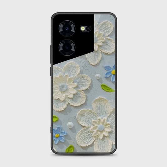 Tecno Pova 5 Cover - Floral Series - Design 3 - Sky Blue - HQ Premium Shine Durable Shatterproof Case