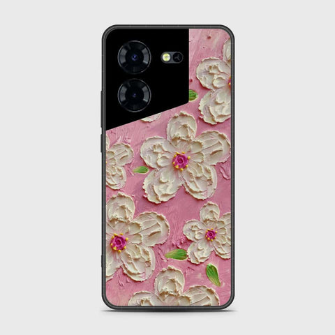 Tecno Pova 5 Cover - Floral Series - Design 5 - Pink & White - HQ Premium Shine Durable Shatterproof Case