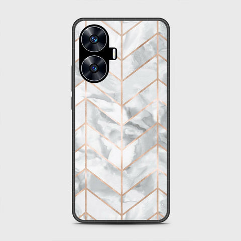 Realme C55 - White Marble Series 2 - HQ Premium Shine Durable Shatterproof Case