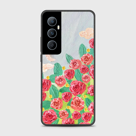 Realme C65 Cover - Floral Series - Design 10 - Red & Green - HQ Premium Shine Durable Shatterproof Case