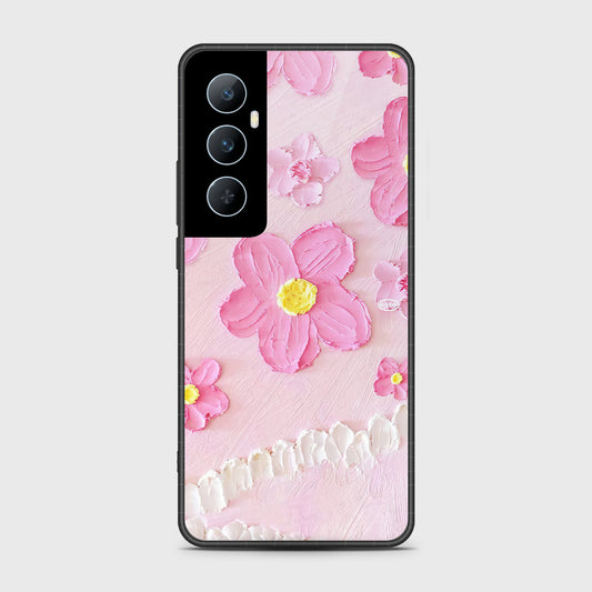 Realme C65 Cover - Floral Series - Design 2 - Pink - HQ Premium Shine Durable Shatterproof Case