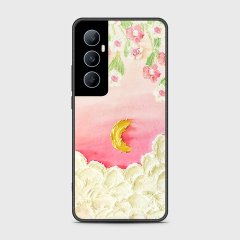 Realme C65 Cover - Floral Series - Design 7 - Pink & Yellow - HQ Premium Shine Durable Shatterproof Case