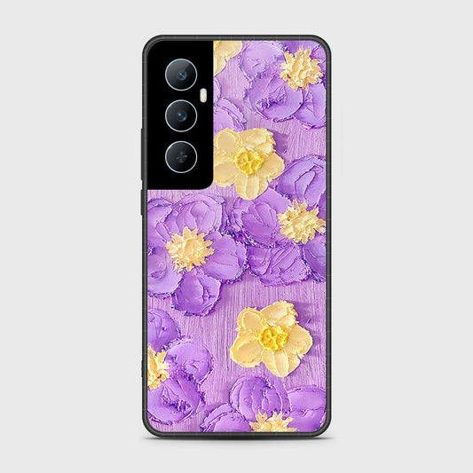 Realme C65 Cover - Floral Series - Design 8 - Purple & Yellow - HQ Premium Shine Durable Shatterproof Case