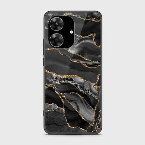 Realme Narzo N61 - Black Marble Series - HQ Premium Shine Durable Shatterproof Case