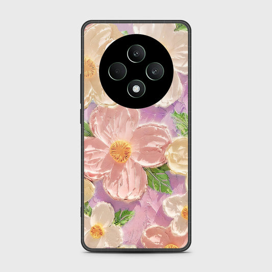 Oppo Reno 12F Cover - Floral Series - Design 11 - White & Green - HQ Premium Shine Durable Shatterproof Case