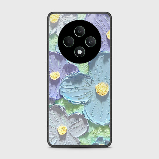 Oppo Reno 12F Cover - Floral Series - Design 1 - Purple & Aqua - HQ Premium Shine Durable Shatterproof Case