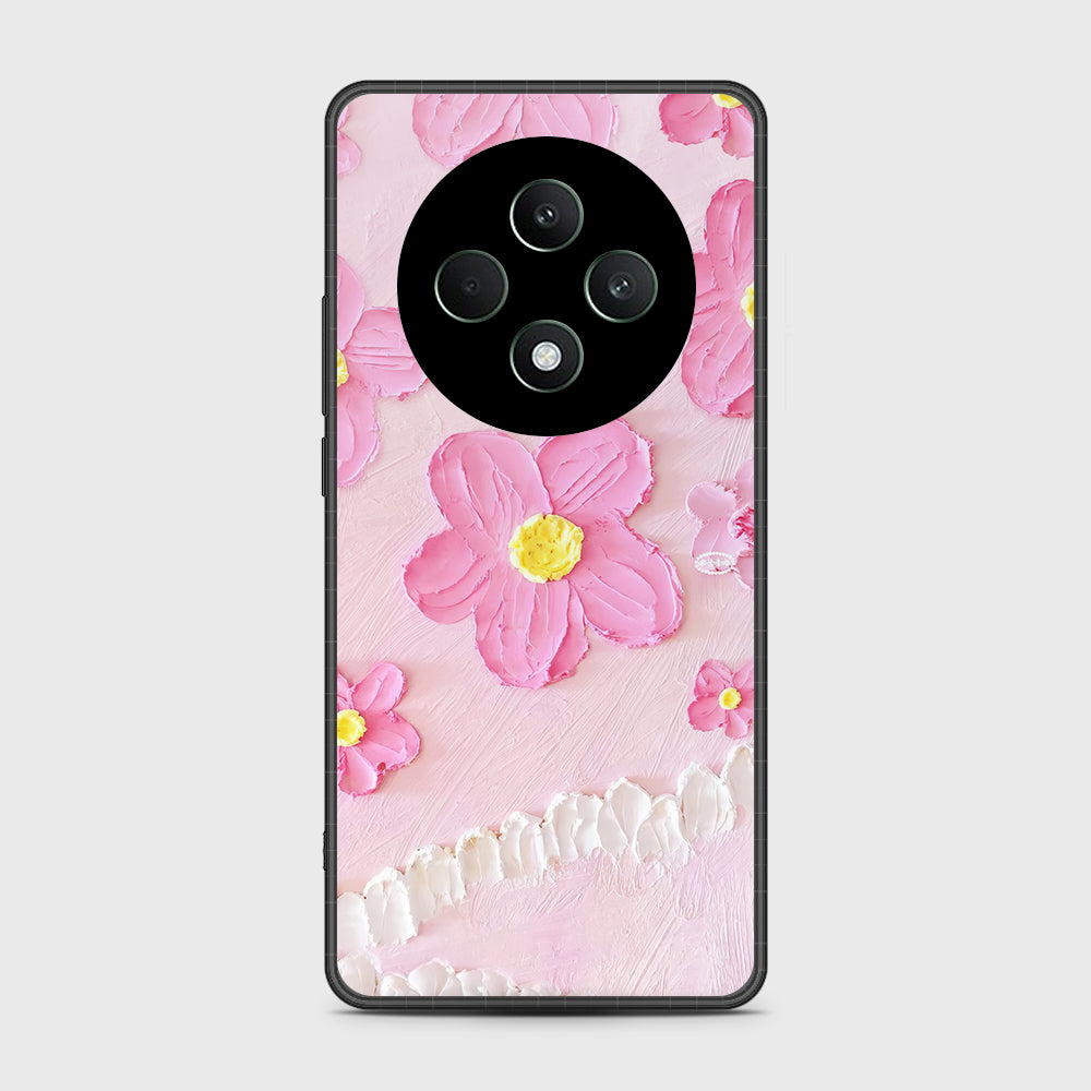 Oppo Reno 12F Cover - Floral Series - Design 2 - Pink - HQ Premium Shine Durable Shatterproof Case