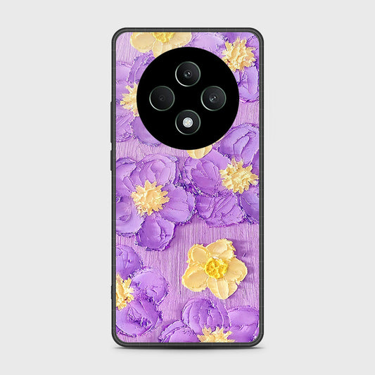 Oppo Reno 12F 4G Cover - Floral Series - Design 8 - Purple & Yellow - HQ Premium Shine Durable Shatterproof Case