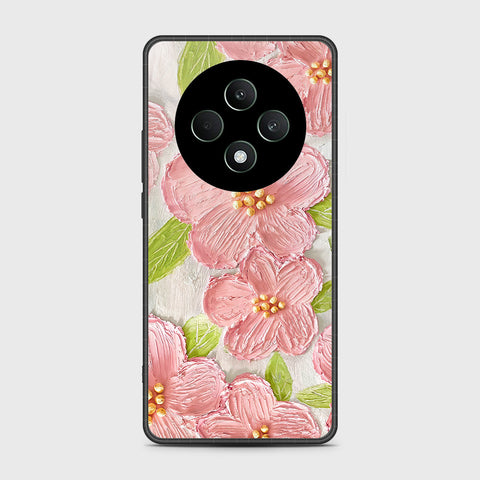 Oppo Reno 12F Cover - Floral Series - Design 9 - Pink & Green - HQ Premium Shine Durable Shatterproof Case