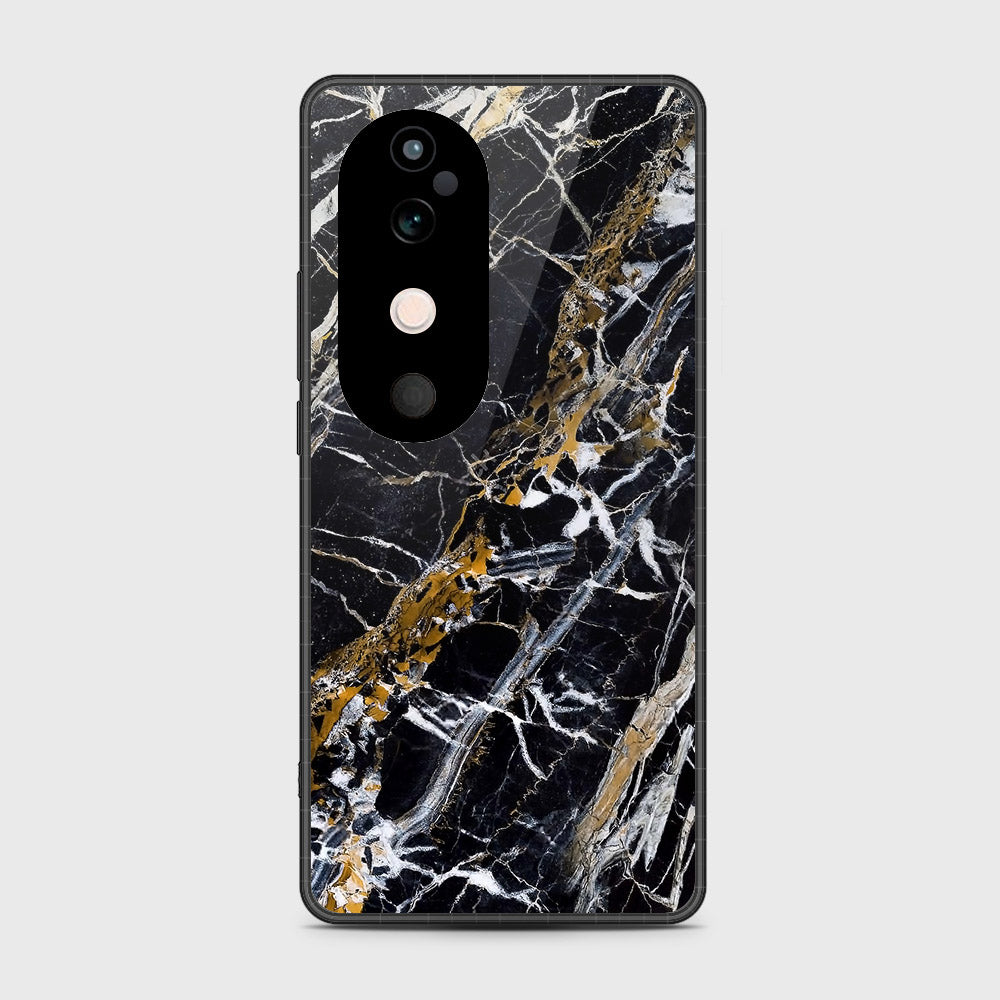 Vivo V40 - Black Marble Series - HQ Premium Shine Durable Shatterproof Case (Fast Delivery)