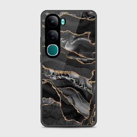 Vivo Y300 - Black Marble Series - HQ Premium Shine Durable Shatterproof Case