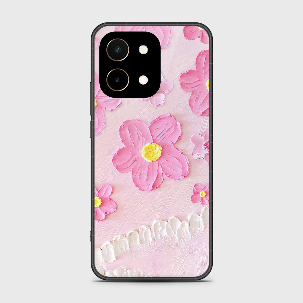 Vivo Y28 4G Cover - Floral Series - Design 2 - Pink - HQ Premium Shine Durable Shatterproof Case