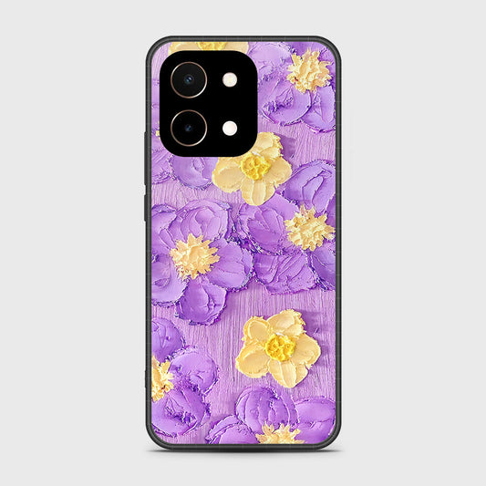 Vivo Y28 4G Cover - Floral Series - Design 8 - Purple & Yellow - HQ Premium Shine Durable Shatterproof Case