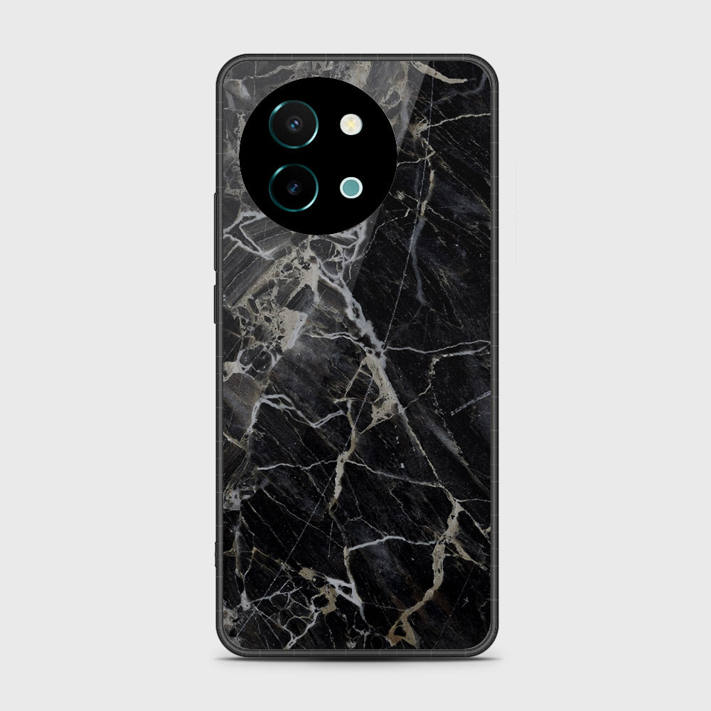 Vivo Y38 - Black Marble Series - HQ Premium Shine Durable Shatterproof Case