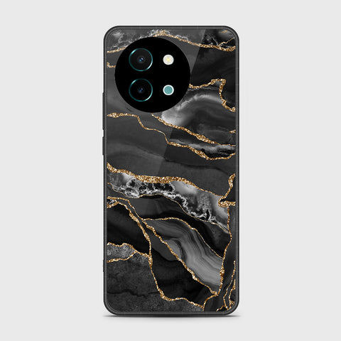 Vivo Y38 - Black Marble Series - HQ Premium Shine Durable Shatterproof Case