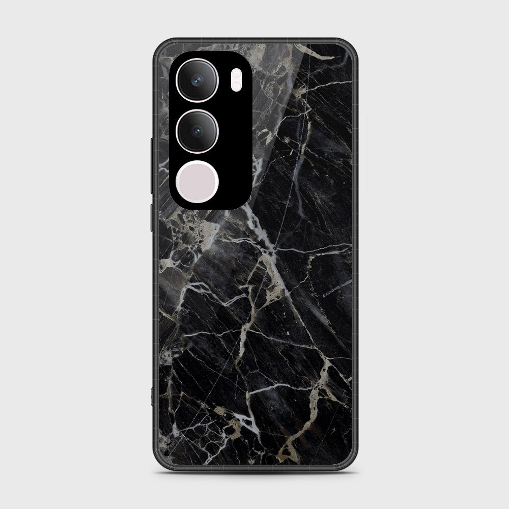 Vivo Y29 - Black Marble Series - HQ Premium Shine Durable Shatterproof Case