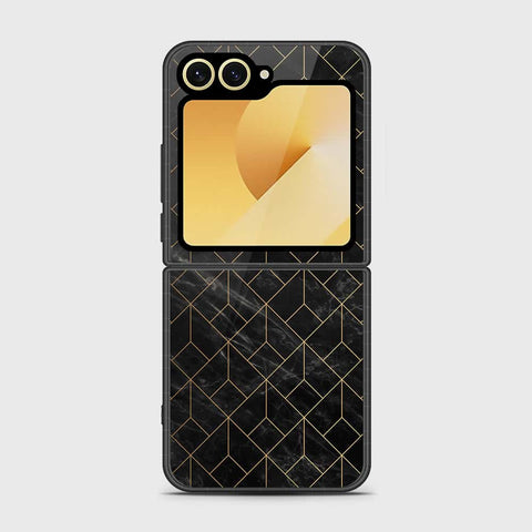 Samsung Galaxy Z Flip 6 Cover - Black Marble Series - HQ Premium Shine Durable Shatterproof Case