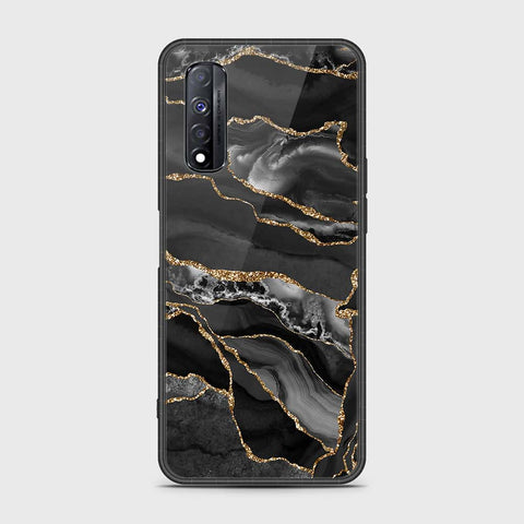 Realme Narzo 30 Cover- Black Marble Series - HQ Premium Shine Durable Shatterproof Case