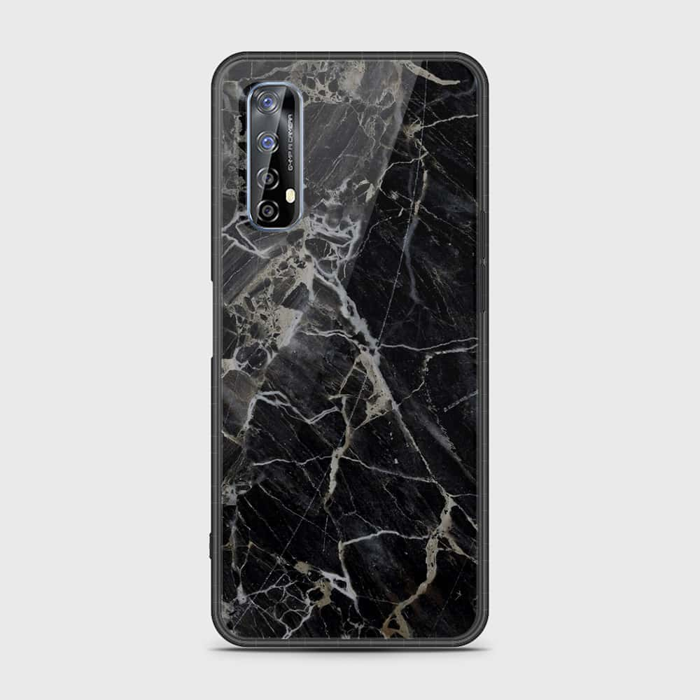 Realme 7 Cover- Black Marble Series - HQ Premium Shine Durable Shatterproof Case