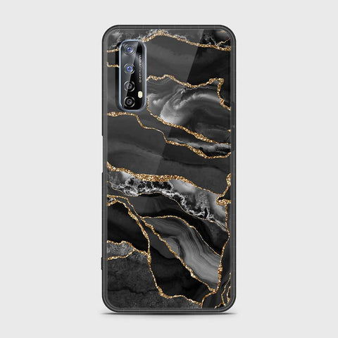 Realme 7 Cover- Black Marble Series - HQ Premium Shine Durable Shatterproof Case