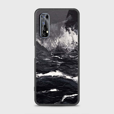 Realme 7 Cover- Black Marble Series - HQ Premium Shine Durable Shatterproof Case